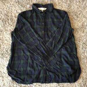 Navy Blue and Green Flannel